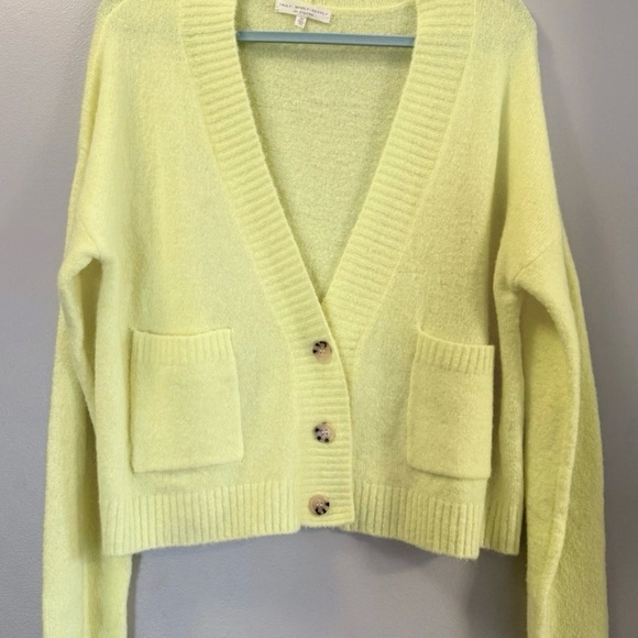 Truly Madly Deeply Sweaters - Urban Outfitters Truly Madly Deeply Neon Yellow Cardigan Boho Minimalist Spring